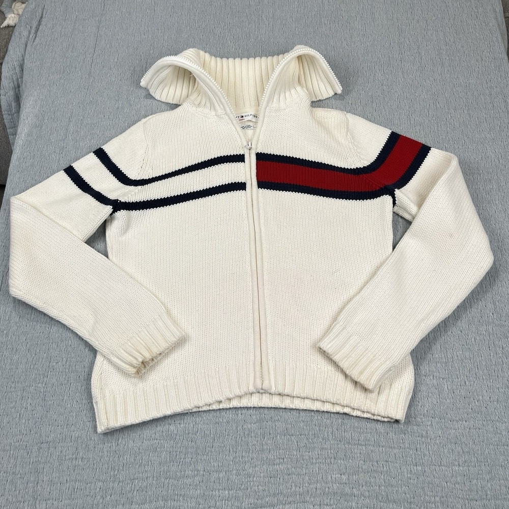 Vintage Tommy Hilfiger‎ Women's Full Zip Sweater Size XL Made In Japan